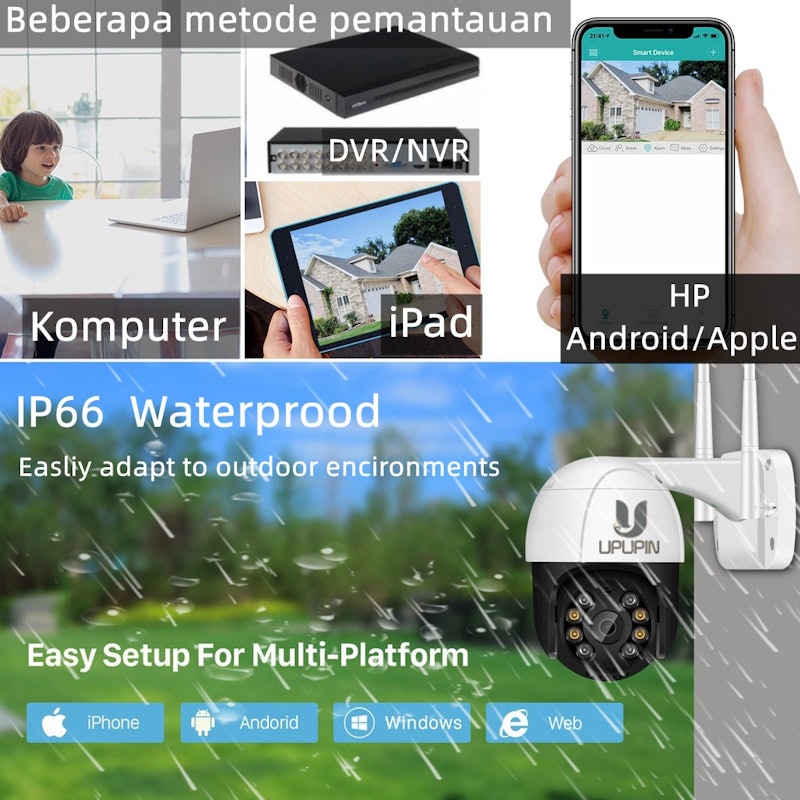 UPUPIN 3MP Full HD Outdoor Wifi CCTV 5