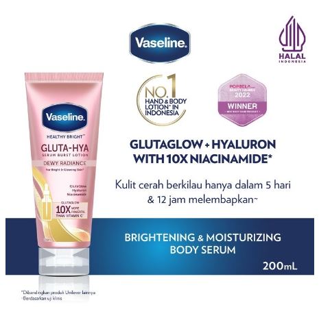 Unilever Indonesia Vaseline® Gluta-Hya Serum Burst Lotion Dewy Radiance 