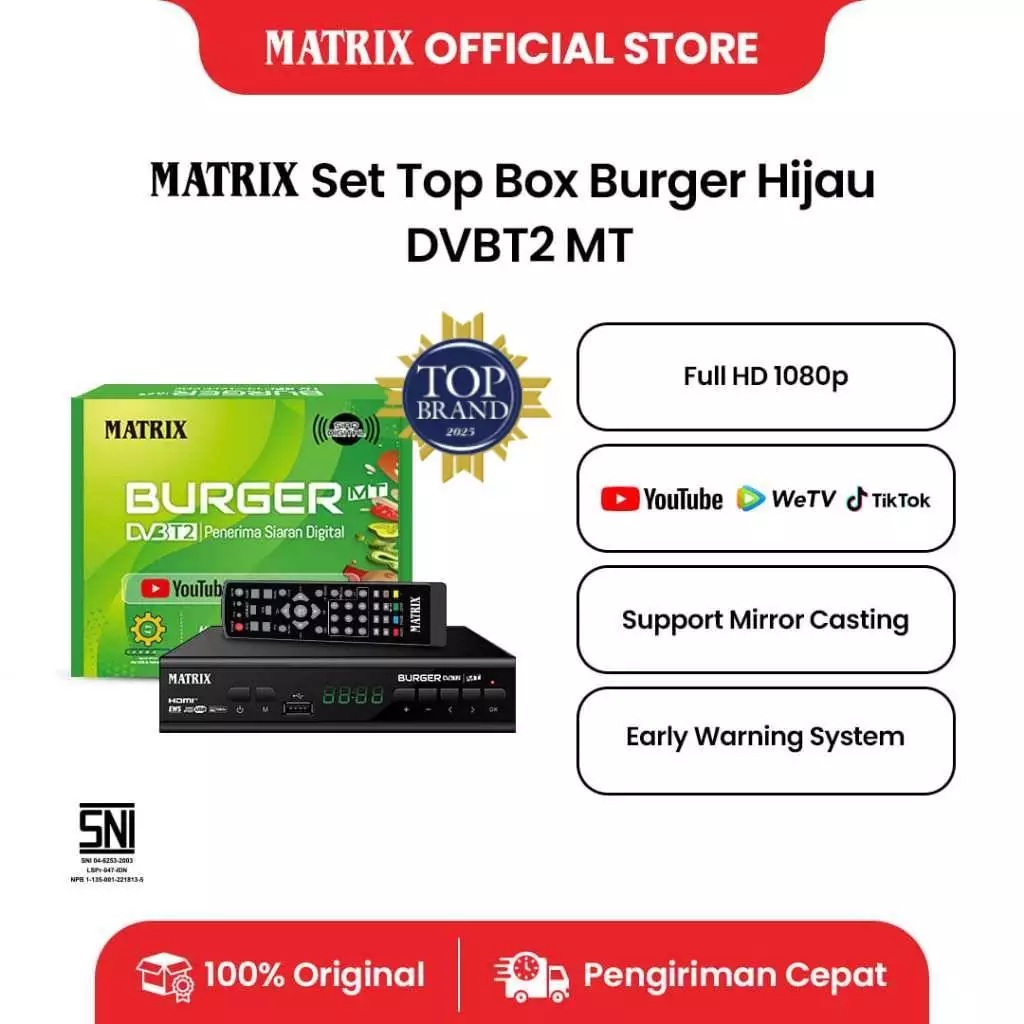 MATRIX Set Top Box Burger Hijau DVBT2 MT