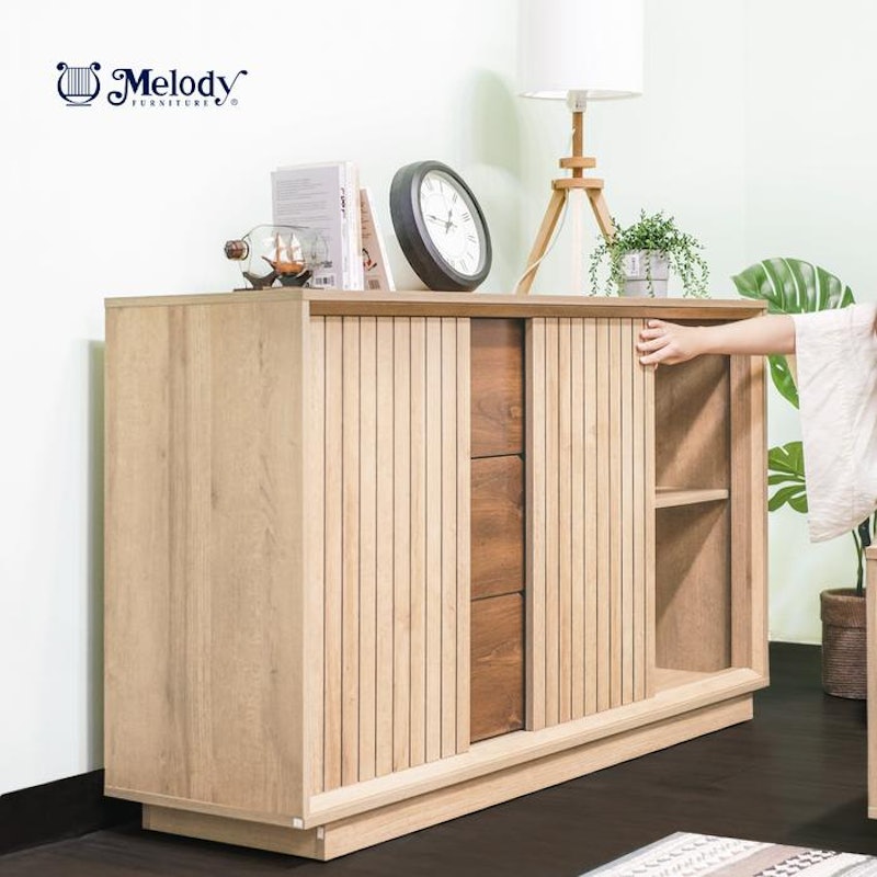 Melody Furniture Laci Buffet Lemari Credenza Japandi Ryuki Sideboard Riviera Eichi 2