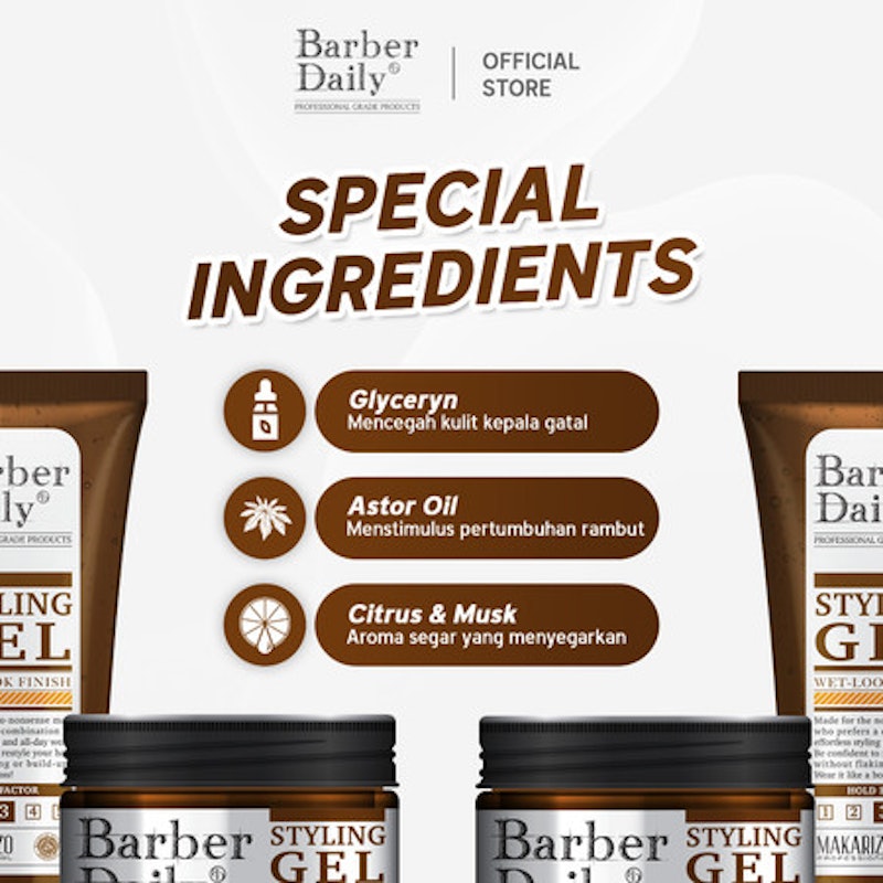 Barber Daily Styling Gel Wet-Look Finish 4