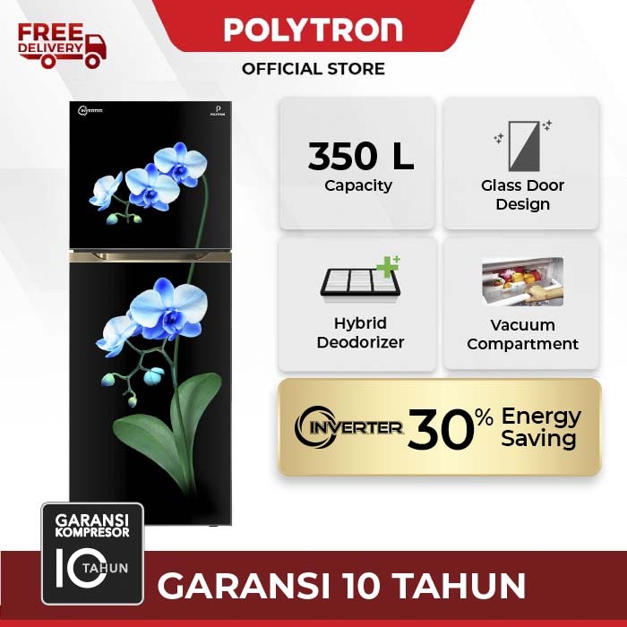 Hartono Istana Teknologi Polytron Kulkas 2 Pintu New Belleza Big Liter 350 Liters Inverter  PRM 495