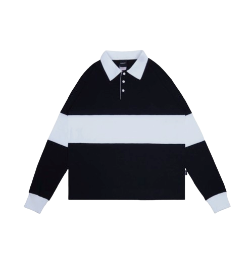 DOBUJACK Rugby Shirt Hooper White Black Longsleeve