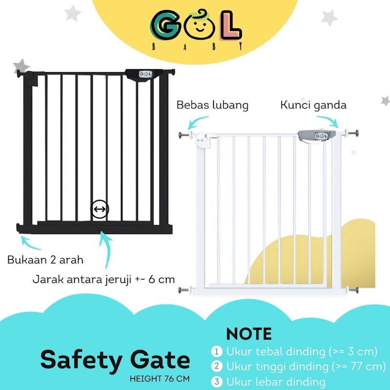 GOL Baby Safety Gate Height 76 cm 4