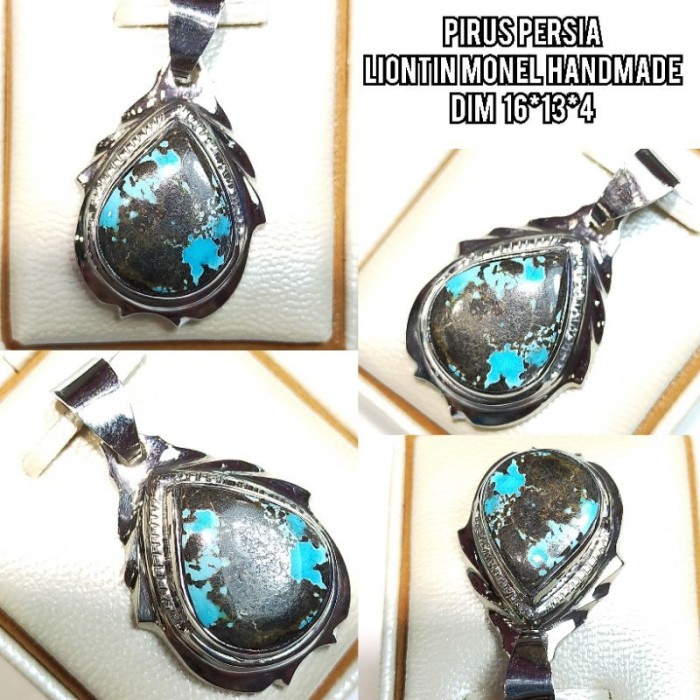 Liontin Monel Handmade Batu Pirus Persia