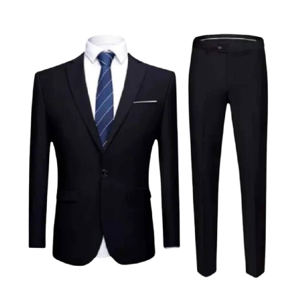 Winstyle Setelan Jas Formal Hitam Pria