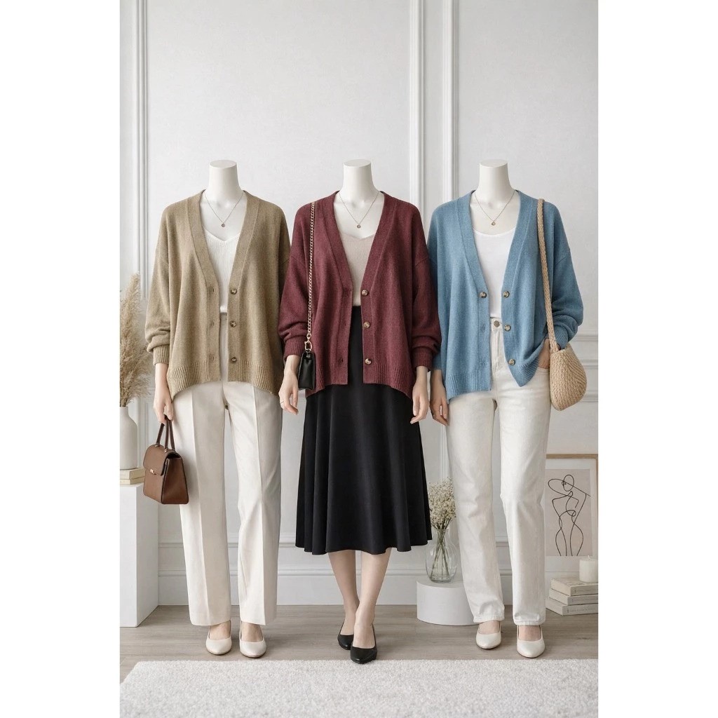  Dailyofprincess Kahiyang Cardigan Wanita Oversize Rajut Katun