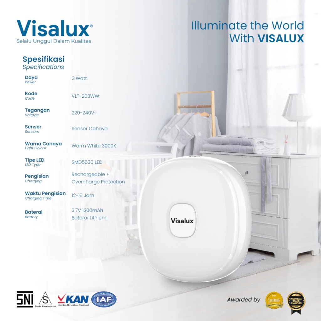 Golden Batam Raya Visalux Lampu Tidur LED 3W VLT201WW 