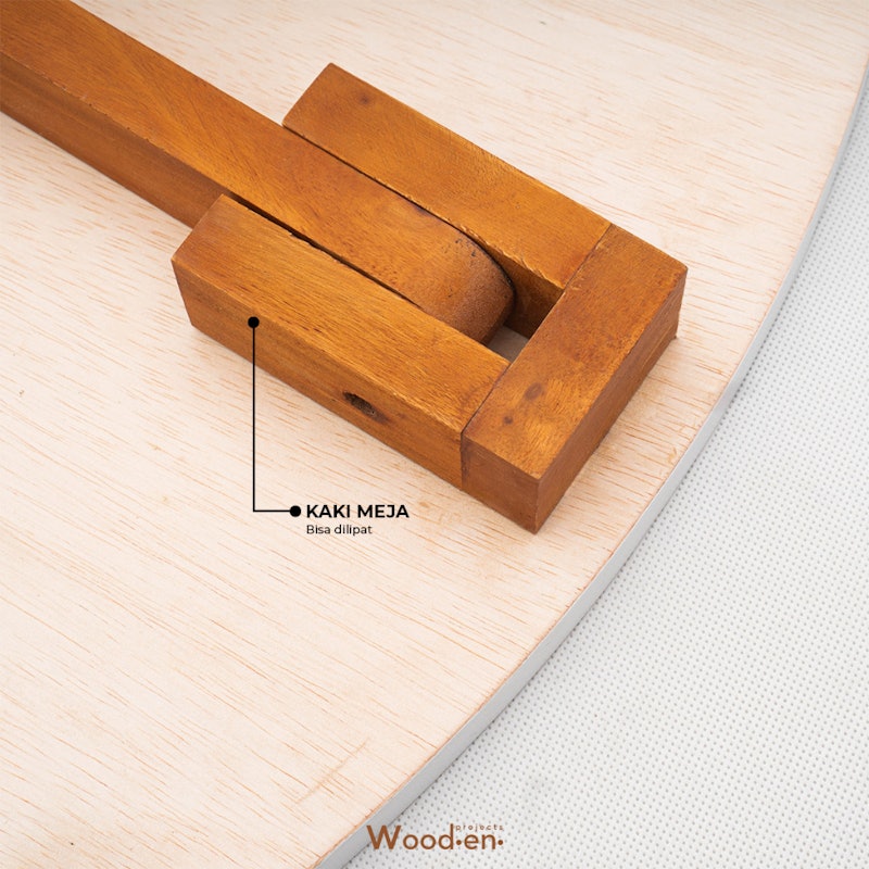 Wooden Projects Meja Lipat Bulat Lesehan 4