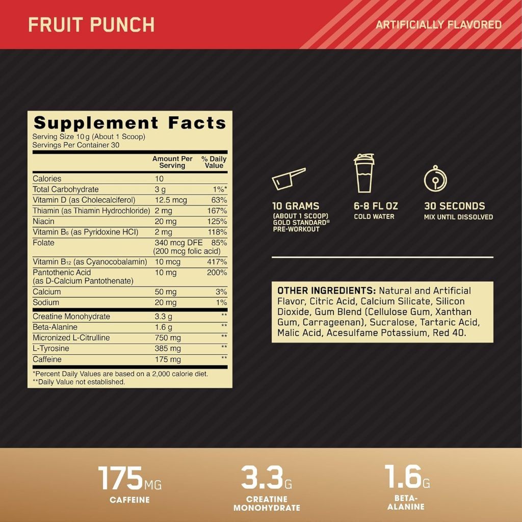 Optimum Nutrition Optimum Nutrition Gold Standard Pre Workout Fruit Punch