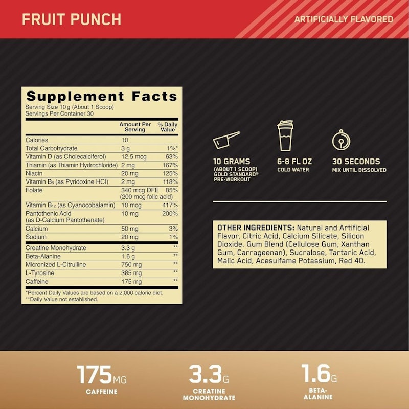 Optimum Nutrition Gold Standard Pre-Workout Fruit Punch 3
