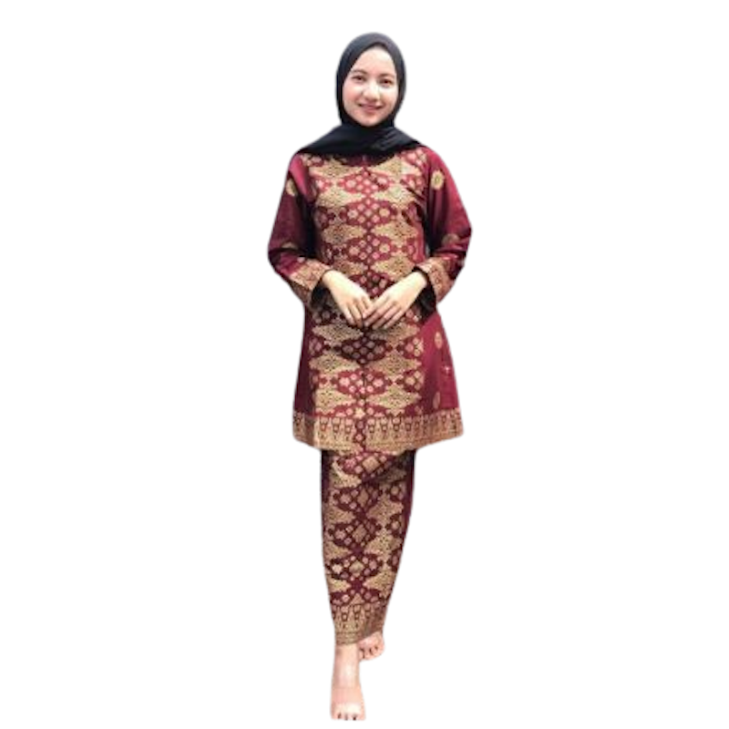 Set Songket Maroon 1