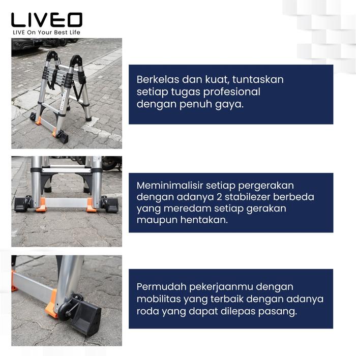  LIVEO Magic Telescopic Ladder 3.8M 3