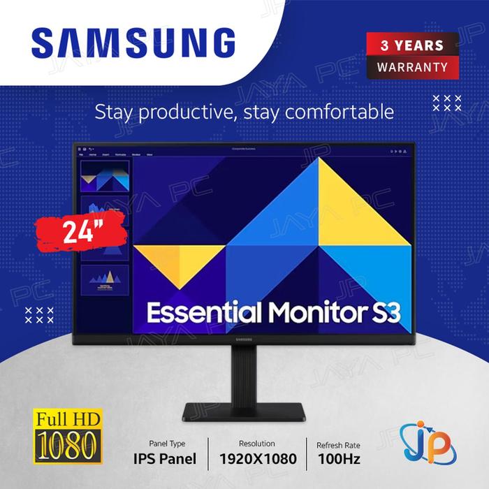Samsung Electronics Samsung 24" Essential Monitor S3 S30GD Full HD LS24D300GAEXXD