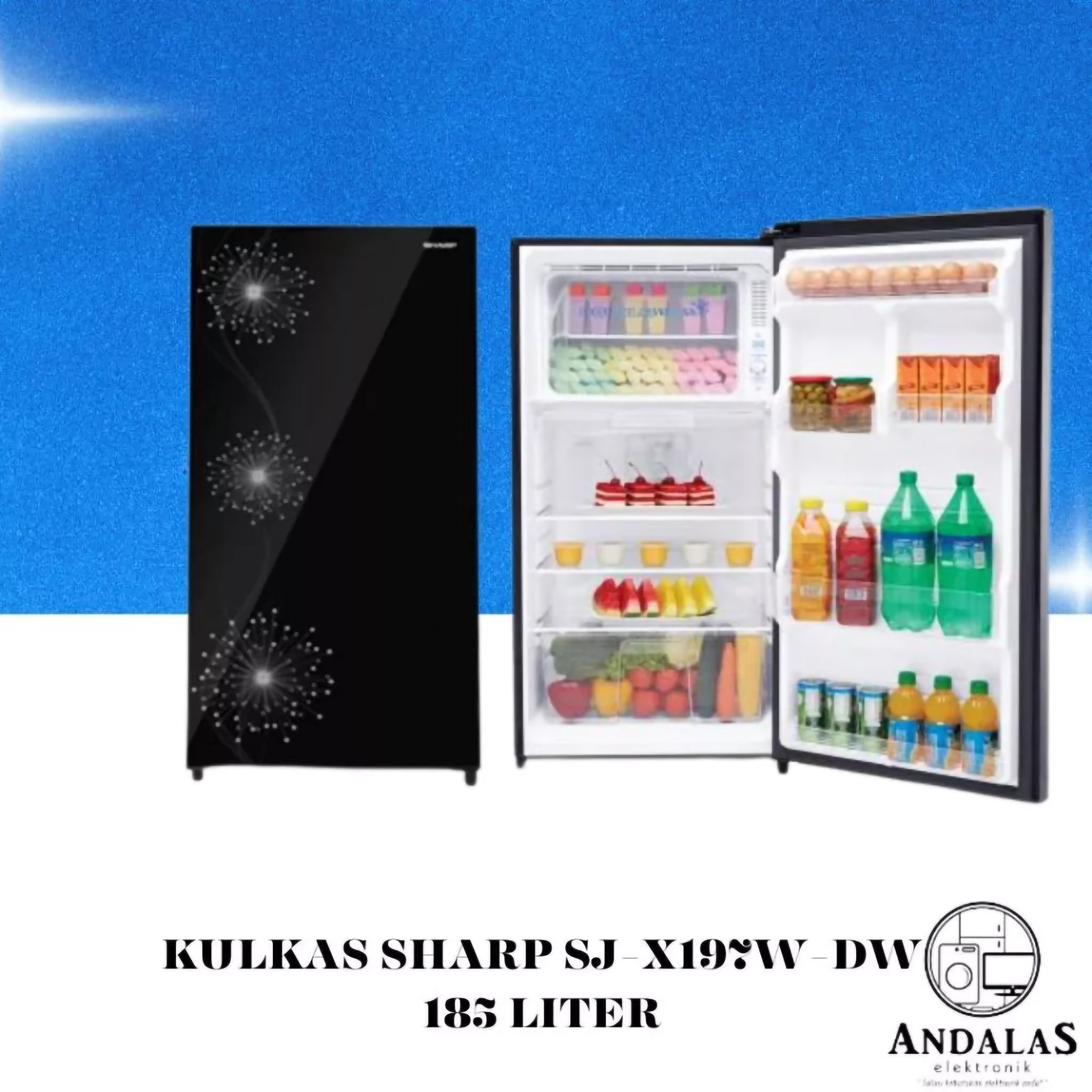 SHARP Electronics SHARP Shine Series Kulkas 1 Pintu Double Freezer SJ-X197W-DW
