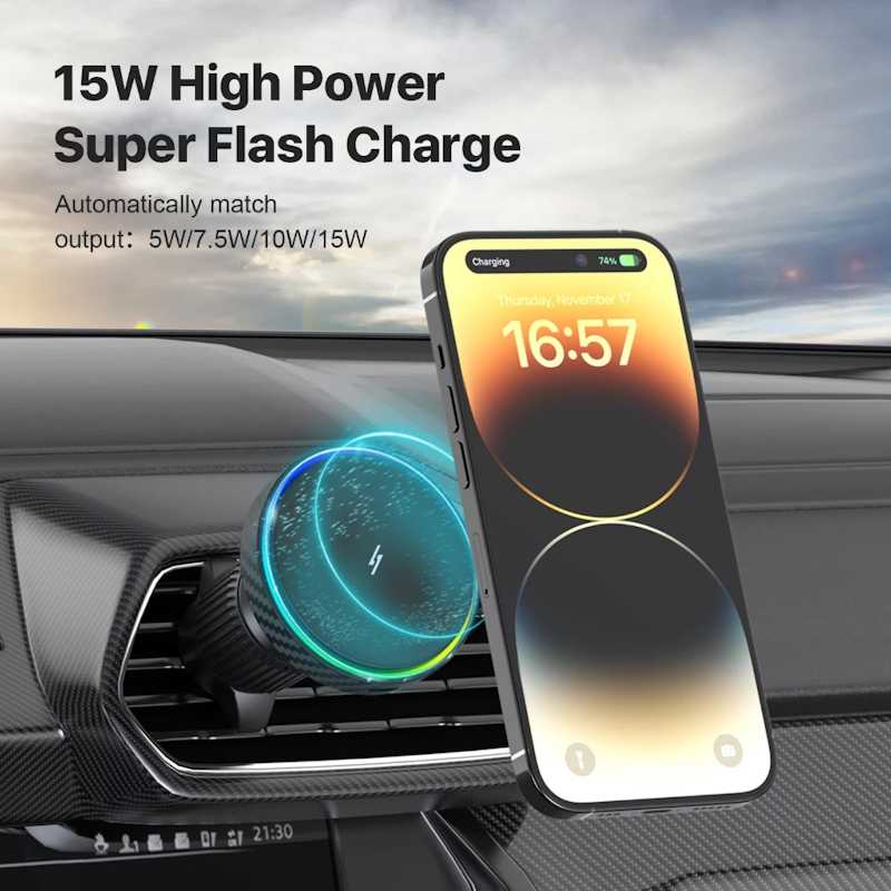 KiiP Magnetic Wireless Fast Charging Car Phone Holder 3