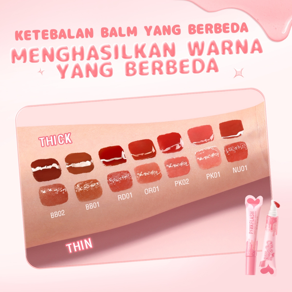 FCL Internasional Indonesia PINKFLASH Watery Glow Hydrating Lip Gloss BB01 Autumn Island Tea