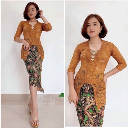 Kebaya Bali Brokat Lengan 3/4