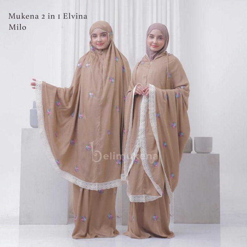 BELIMUKENA Mukena Dewasa 2in1 Bordir Elvina 4