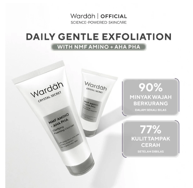 Paragon Technology and Innovation Wardah Crystal Secret NMF Amino + AHA PHA Clarifying Foaming Cleanser