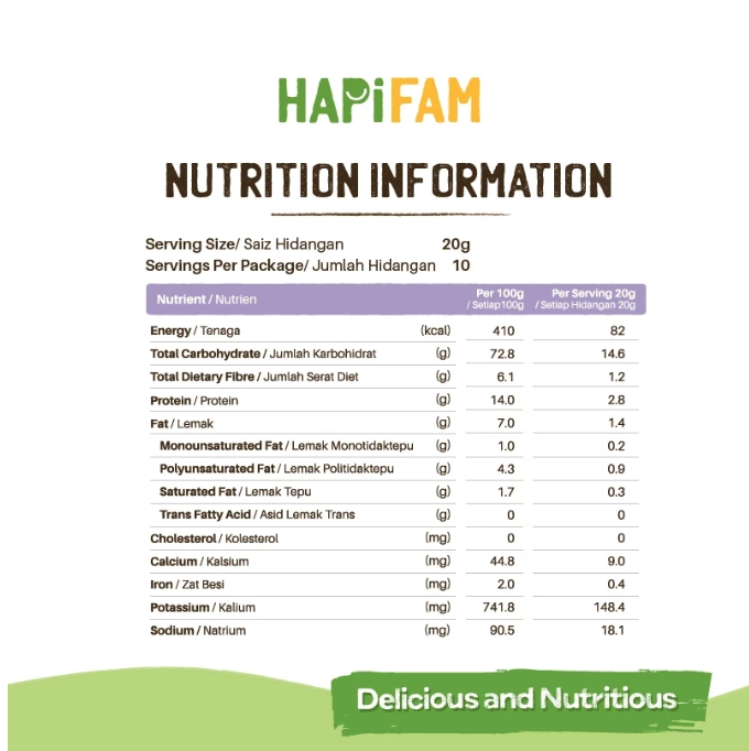 HAPIFAM HAPIHEROS Natural Baby Cereal Purple Sweet Potato