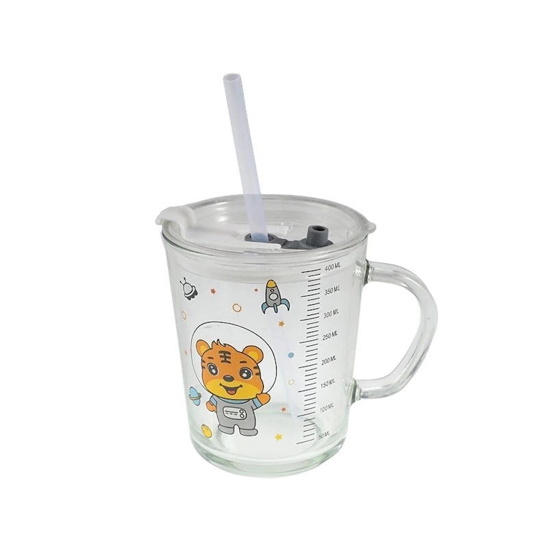 FIVEVOO Gelas Kaca Serbaguna Motif Cartoon 1