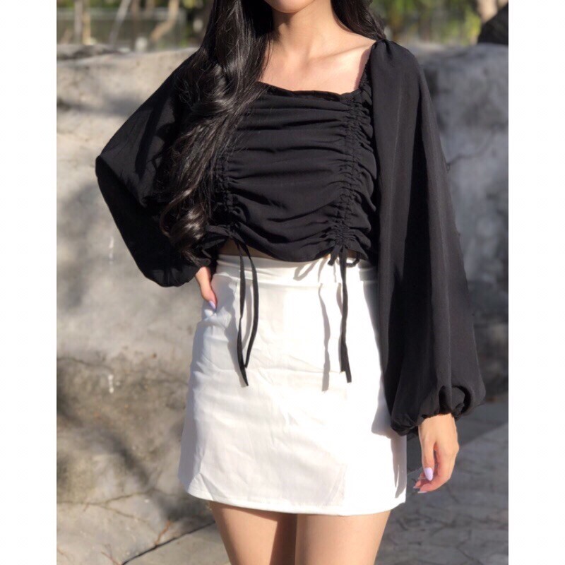  MABELLE Korean Crop Top Blouse