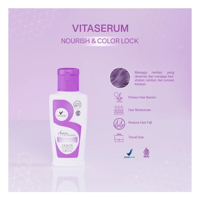 VENON Hair Treatment Vitaserum Nourish & Color Lock 3