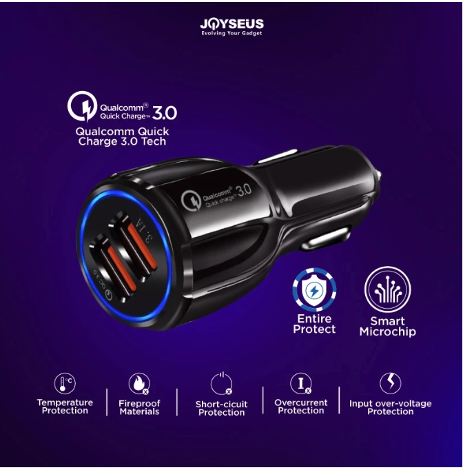 Shenzhen JOYSEUS Technology JOYSEUS Car Charger 18W 2 Ports USB  JM0001