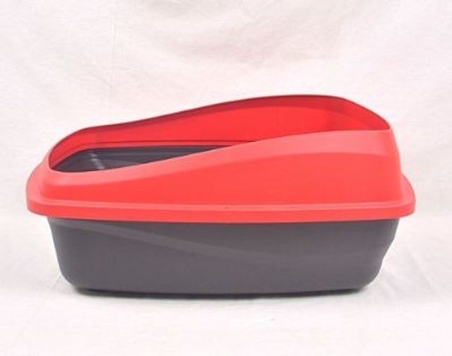 Rimmed Cat Pan Charcoal Red Medium 2