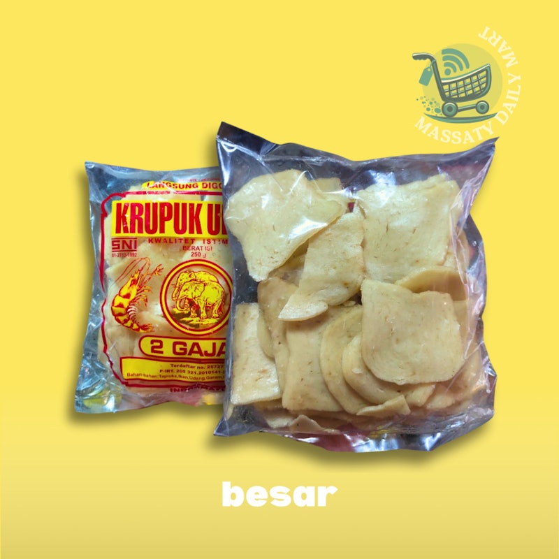 2 Gajah Krupuk Udang 250 g 2