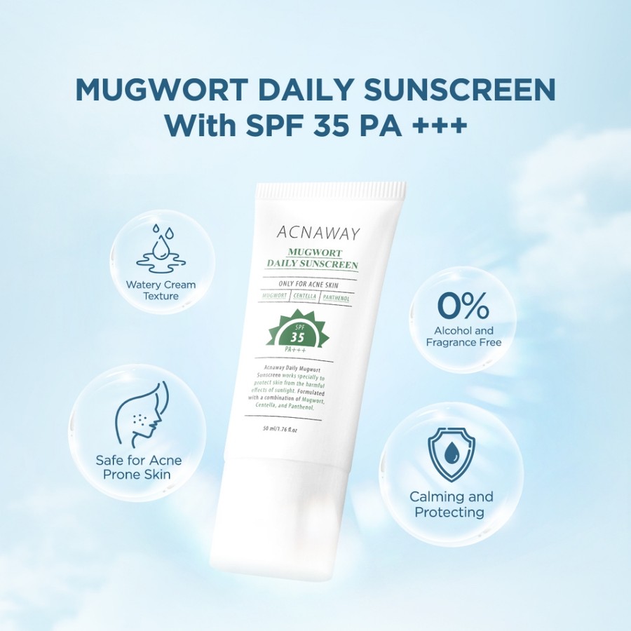 Cahaya Kosmetik Acnaway Mugwort Daily Sunscreen SPF 35 PA+++