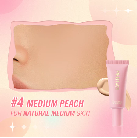 FCL Internasional Indonesia PINKFLASH OhMySelf Lasting Matte Foundation 04 Medium Peach