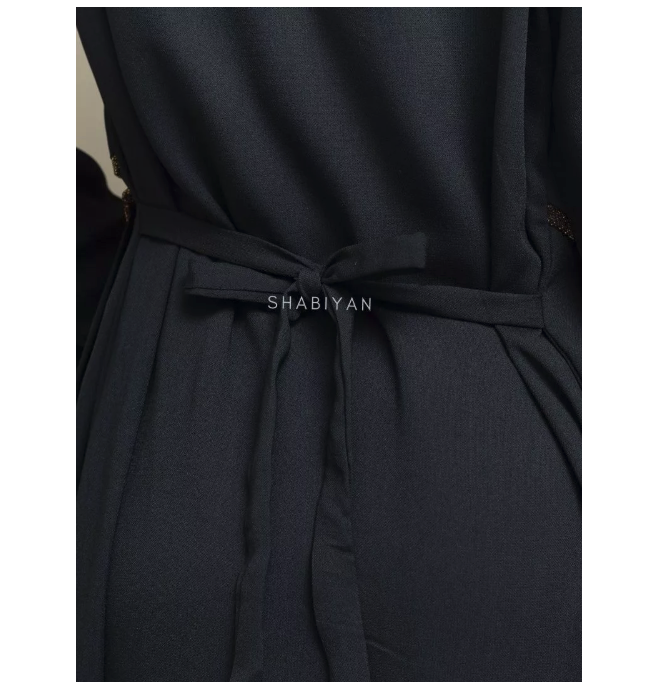  Shabiyan Gamis Hitam Polos Abaya Premium 449 