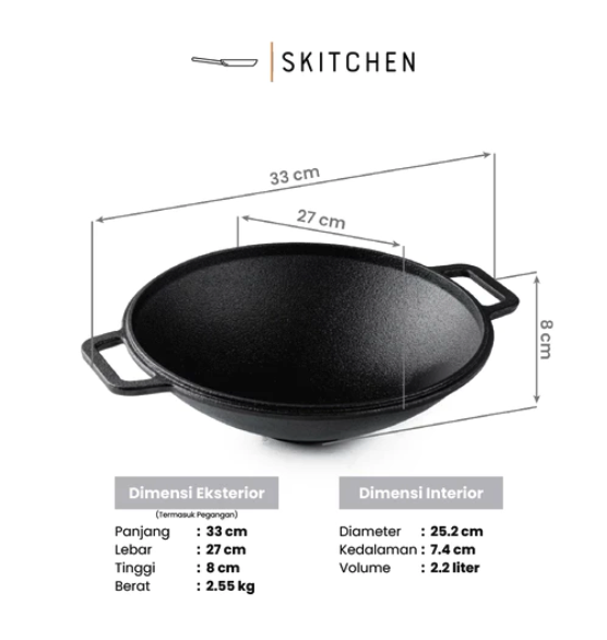 Karya Inovasi Purnama SKITCHEN Cast Iron Merauke Wok 