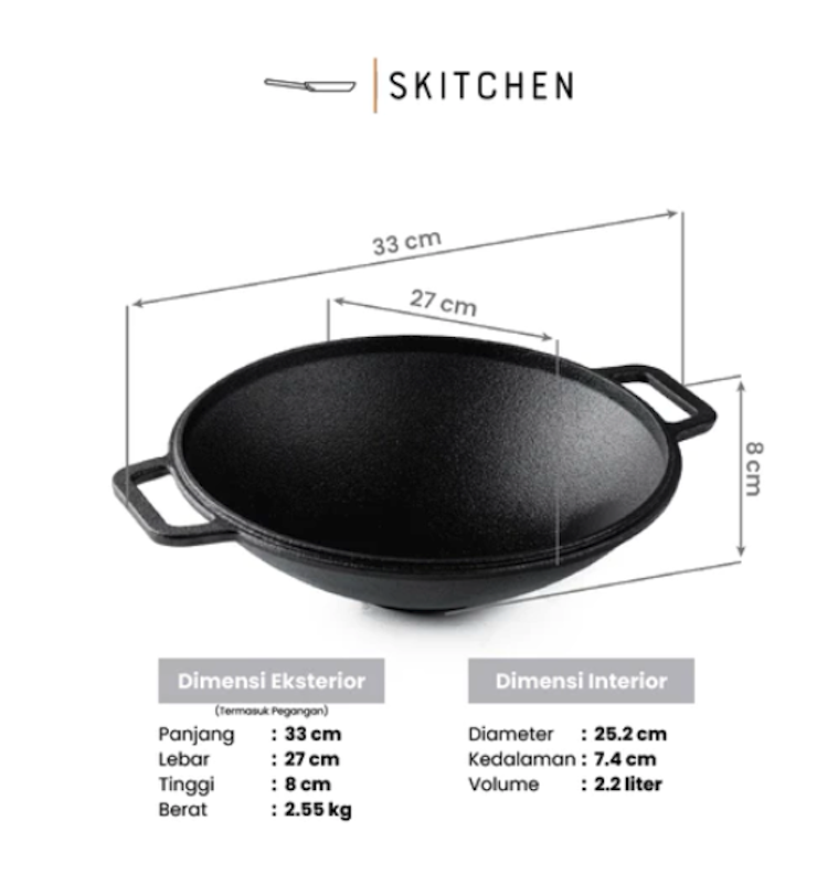 SKITCHEN Cast Iron Merauke Wok 2