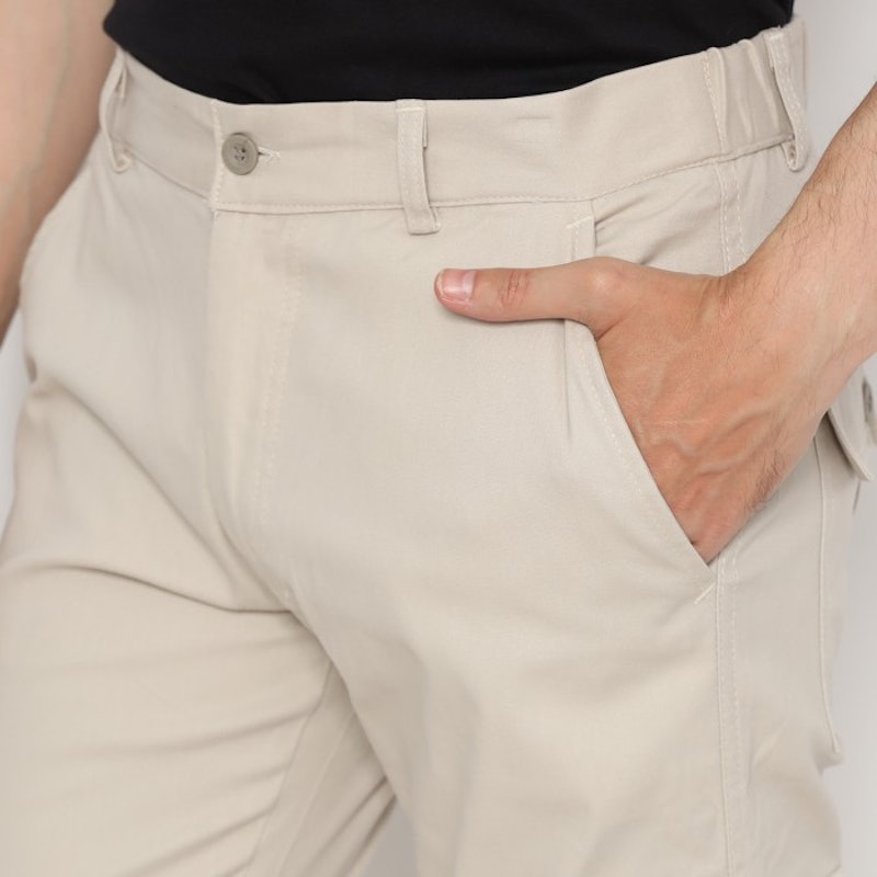 Code Male Barnet Cargo Pants Cream 3