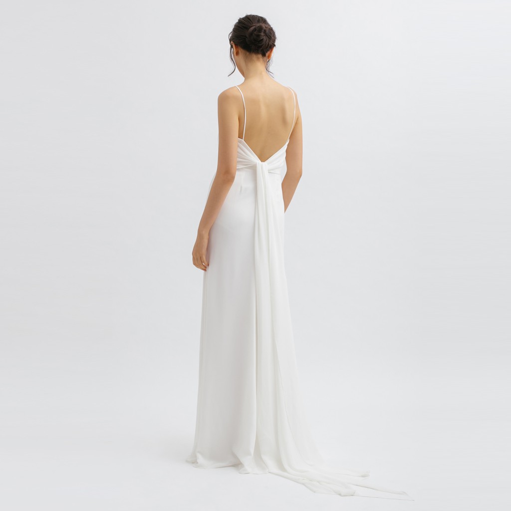 Cloth Inc V Neck Backless Tied Maxi Dress