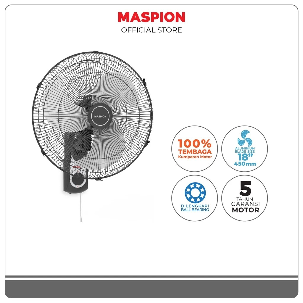 Maspion Group Maspion Power Wall Fan Kipas Angin Dinding 18 Inch  PW-1809 W