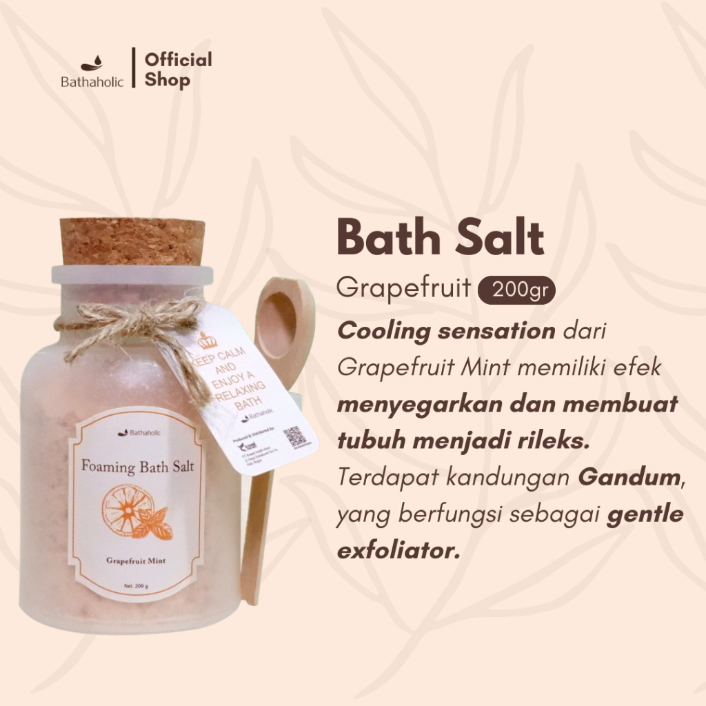 Bathaholic Foaming Bath Salt Natural Aromatherapy