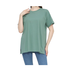 Zalmore Luma Cotton Oversize T-Shirt with Slit Premium Cotton