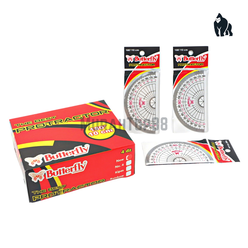 Butterfly Penggaris Busur Derajat 180/10 cm