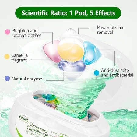 Einmilk Nutrition Indonesia Einmilk Compound Camelia Oil Baby Laundry 5-in-1 Capsules