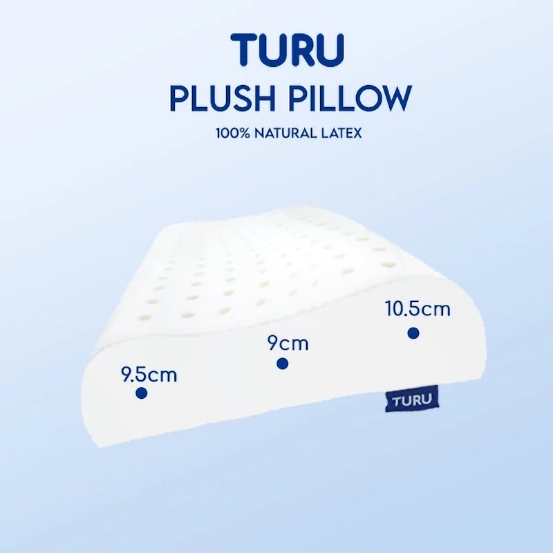 TURU Plush Pillow Ergonomic Natural Latex 2
