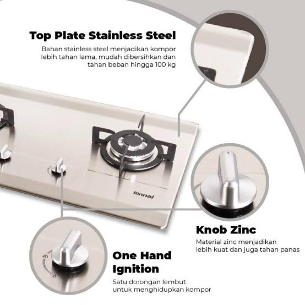 Rinnai Rinnai Kompor Tanam Gas  RB-712N (S)