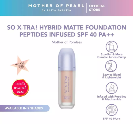 MOP Indonesia Corp Mother of Pearl So X-TRA! Hybrid Matte Foundation N21 Eclair
