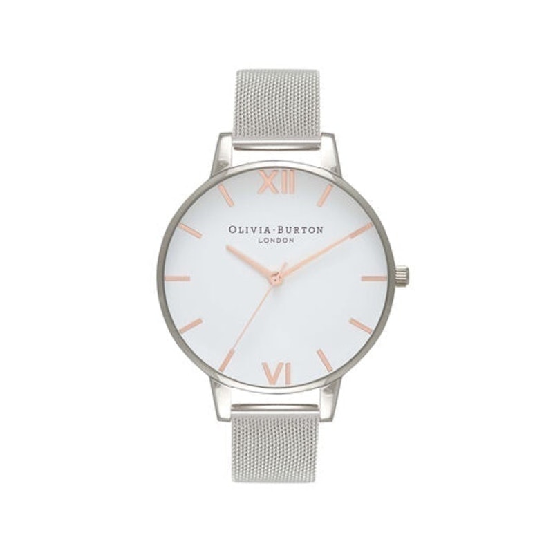 White Dial Mesh Watch 1