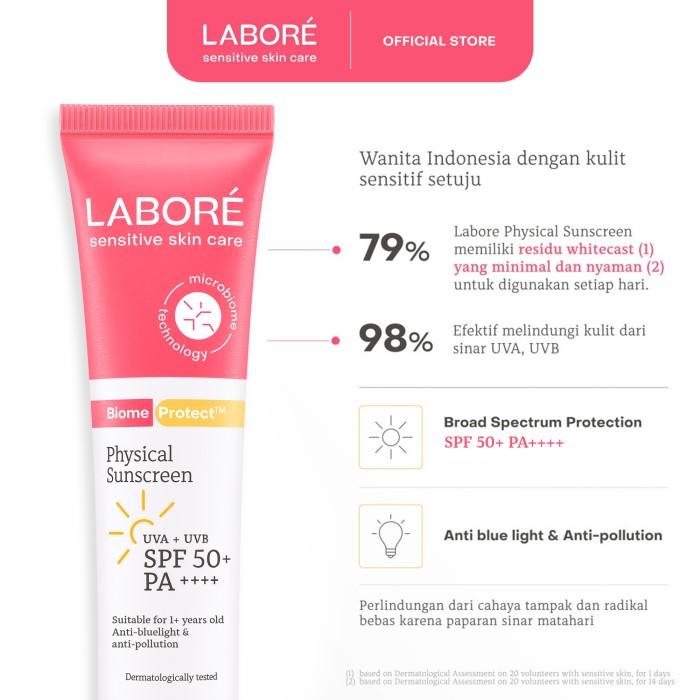 Paragon Technology and Innovation LABORÉ BiomeProtect™ Physical Sunscreen SPF 50 PA++++ 