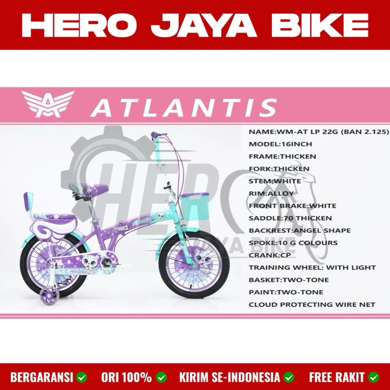 Jaya Langkah Global Atlantis Sepeda Lipat Venus 16" LP 22 G
