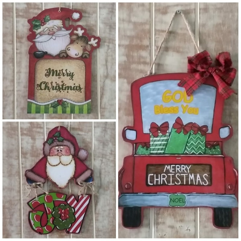 Gantungan Pintu Kayu Motif Natal 2
